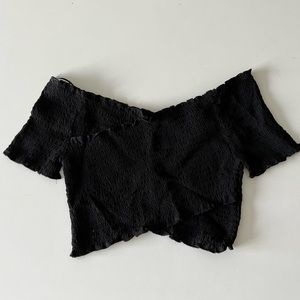 NWT | Bluenotes Black Wrapped Crop Tee